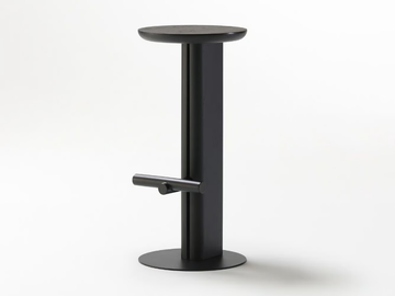 ROOK - High oak stool with footrest by Ross Gardam - view 2